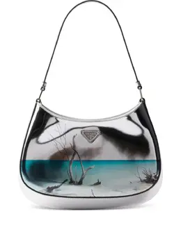 Prada Cleo printed brushed leather shoulder bag 28754995