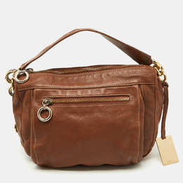 Furla Brown Leather Pebbled Hobo 1110151