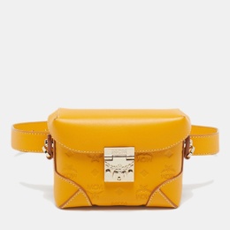 MCM Mustard Visetos Leather Berlin Convertible Belt Bag 1109807