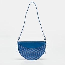 Goyard Blue Goyardine Coated Canvas and Leather Hirondelle Shoulder Bag 1110945