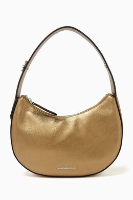 Karl Lagerfeld K/Soirée Half-moon Bag in Metallic Leather 217902991_248