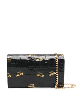 Moschino debossed-logo clutch bag 28575329