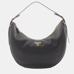 Prada Black Leather Soft Grain Hobo Bag 1111500