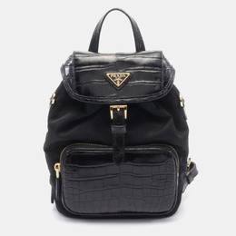 Prada Black Nylon and Leather Backpack 1111463