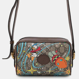 Gucci Disney Gg Supreme Shoulder Bag Donald Duck Beige/Brown Pvc Leather 1111183