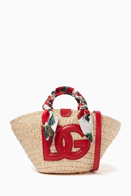 Dolce & Gabbana Small Kendra Tote Bag in Raffia 217918934_25