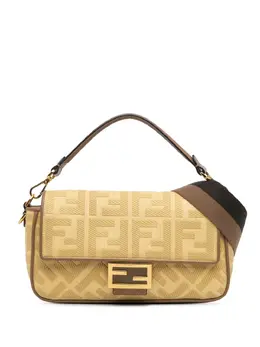Fendi 2010-2024 Zucca Embroidered Canvas Baguette satchel 29056814