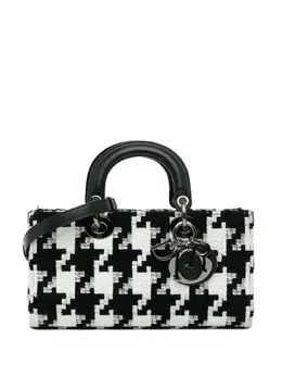 Christian Dior 2022 Medium Canvas Macro Houndstooth Lady D Joy satchel 29057470