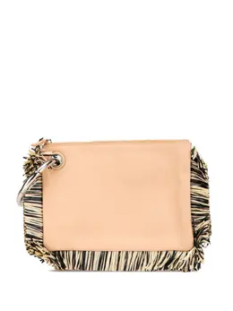 Fendi 2010-present Zucca Leather and Raffia Triplette clutch bag 28975605