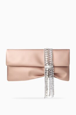 Jimmy Choo Zandra Crystal-embellished Clutch Bag in Satin 217831975_179