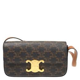 Celine Triomphe Canvas and Calfskin Claude Shoulder Bag 194142cuz.04lu