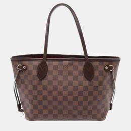 Louis Vuitton Brown Coated Canvas Leather Neverfull PM Tote Bag 1114648