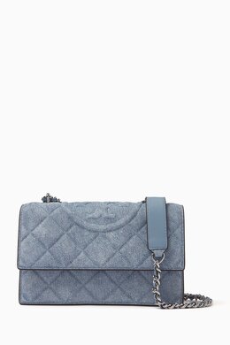 Tory Burch Small Fleming Convertible Shoulder Bag in Denim & Leather 218158931_14