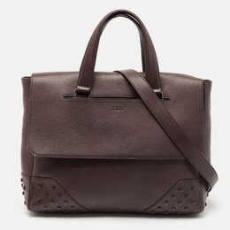 Tod's Burgundy Leather Gommino Tote 1115487