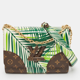 Louis Vuitton Vert Blanc Palm Print Monogram Twist MM Bag 1114352