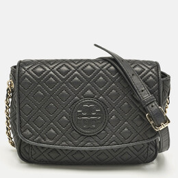 Tory Burch Black Quilted Leather Marion Crossbody Bag 1115981