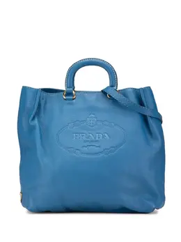 Prada 2000-2013 Vitello Daino Canapa Open Convertible Tote satchel 29256512