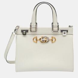 Gucci White Zumi Leather Shoulder Bag 1116714