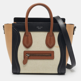 Celine Multicolor Leather and Fabric Nano Luggage Tote 1116582