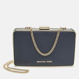 Michael Kors Blue Leather Elsie Box Chain Clutch 1115968