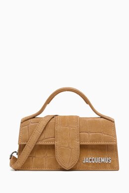 Jacquemus Mini Le Bambino Top-handle Bag in Croc-embossed Suede 218036274_15