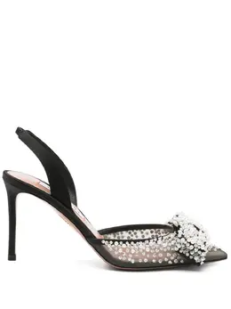 Aquazzura 90mm bow-detail slingback pumps 28711791