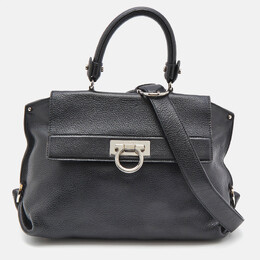 Salvatore Ferragamo Black Leather Medium Sofia Top Handle Bag 1117664
