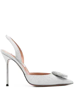 Aquazzura 105mm Crystal Hoop Sling pumps 29037354