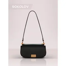 Сумка багет Sokolov, фактура гладкая, черный 4483109725
