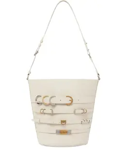 Pinko belted-detail bucket bag 27215719
