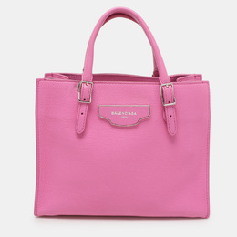 Balenciaga Pink Leather Mini Metallic Edge Papier A4 Tote 1118551