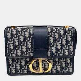 Christian Dior Navy Blue Fabric Oblique 30 Montaign Bag 1117912