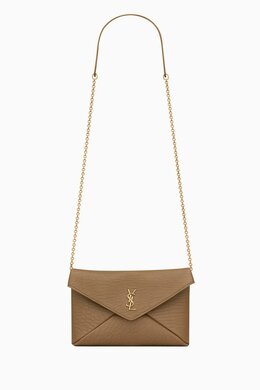 Saint Laurent Cassandre Chain Clutch in Lambskin Leather 218164570_15