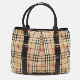 Burberry Beige/Brown Haymarket Check Coated Canvas and Leather Northfield Tote 1118811