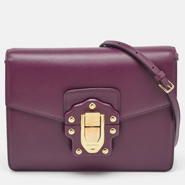 Dolce & Gabbana Burgundy Leather Lucia Shoulder Bag 1118677