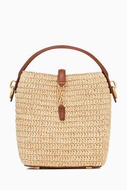 Saint Laurent Mini Le 37 Bucket Bag in Raffia 217888867_26