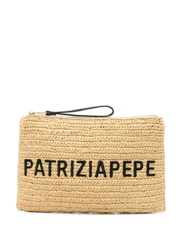 Patrizia Pepe logo-embroidered clutch bag 29061234