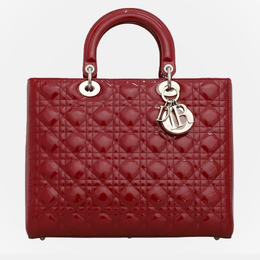 Christian Dior Red Patent Leather Large Lady Christian Dior Tote Bag 1120227
