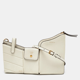 Fendi White Leather Business 3 Pocket Mini Crossbody Bag 1119872