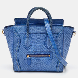 Celine Blue Python Nano Luggage Tote 1119085