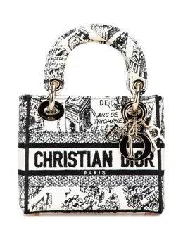 Christian Dior 2023 Mini Embroidered Canvas Plan de Paris Lady D Lite satchel 29492270
