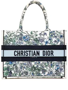 Christian Dior 2023 Medium Canvas Embroidered Flowers Book tote bag 29491837