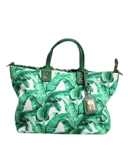 Dolce & Gabbana Green Canvas Botanical Garden Women Tote Bag bag4012