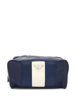 Prada 2000s Enamel triangle logo clutch bag 29450500