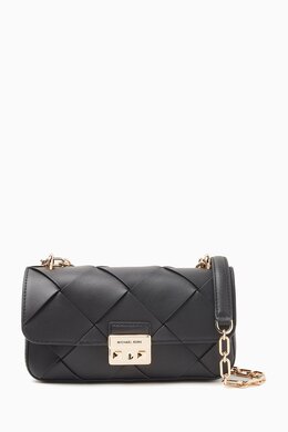 Michael Kors Small Tribeca Shoulder Bag in Woven Leather 218204920_13