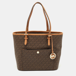 Michael Kors Brown Signature Coated Canvas and Leather Ciara Tote 1120914