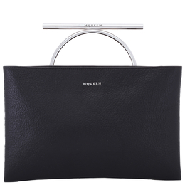 Alexander McQueen Black/Silver Ladies T-bar Clutch 803532 1vdbe 1000