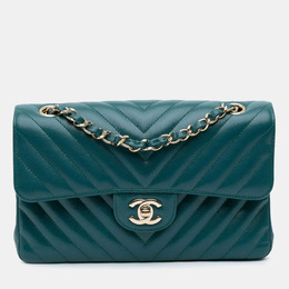 Chanel Blue Small Classic Chevron Caviar Double Flap Bag 1122065