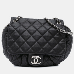 Chanel Black Large Lambskin Chain Around Flap Bag 1122067