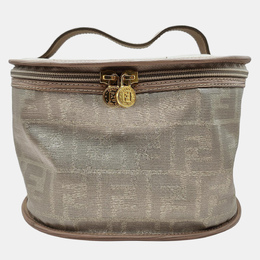 Fendi Vintage Gold Canvas Zucca Vanity Bag 1090651